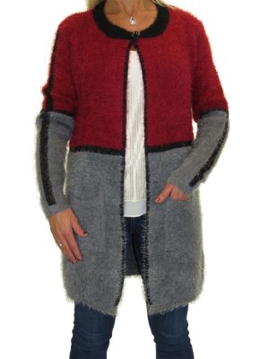 Ladies Colour Block Soft Knit Coatigan
