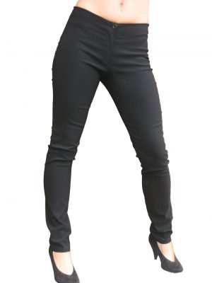 Ladies Skinny Fit Low Rise Black Stretchy Trouser Uniform