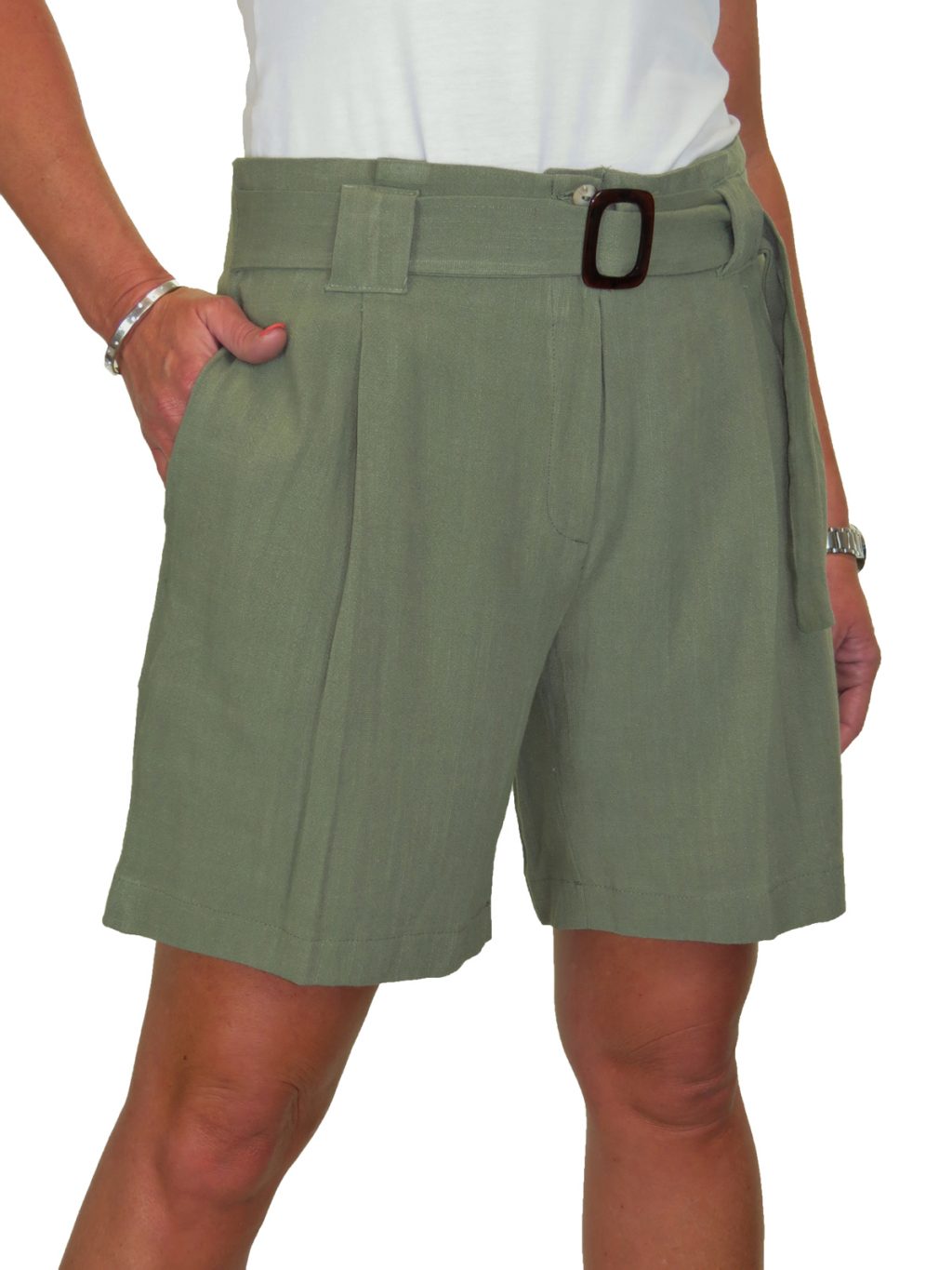 Summer Lightweight Mid Rise Paperbag Linen Shorts